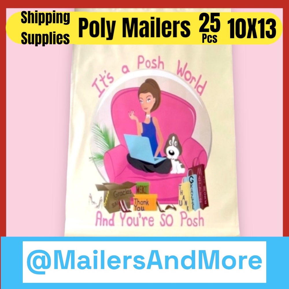 25 10X13 Poly Mailers Posh World PRICE IS FIRM - Picture 6 of 15
